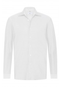  - Herren-Hemd Jerseyhemd in weiß (Regular Fit)