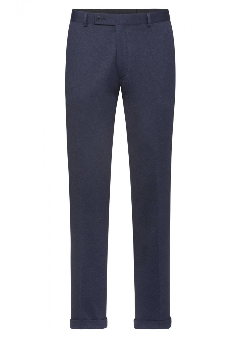 Herren-Jerseyhose in blau meliert  / Regular Fit