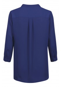 Marineblaue Chiffon-Bluse für Damen