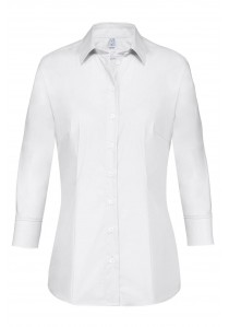 Damen-Bluse mit Kent-Kragen in weiß / Regular Fit