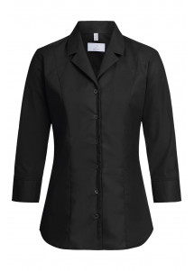  - Reverskragen-Bluse / Schwarz (Regular Fit)