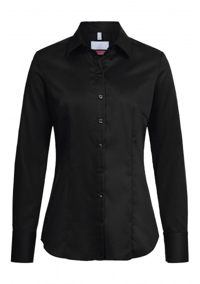 Sportive Damen-Bluse in schwarz/Regular Fit - 