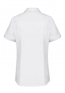 Kurzarm Stretch-Bluse in weiß (Regular Fit)