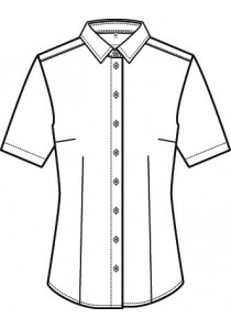 Kurzarm Stretch-Bluse in weiß (Regular Fit)