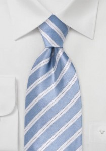  - Krawatte eisblau italienisches Streifen-Muster