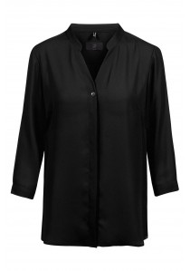  - Chiffon-Bluse mit ¾ Arm für Damen (schwarz)