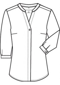 Chiffon-Bluse mit ¾ Arm für Damen (schwarz)
