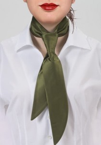  - Krawatte für Damen moosgrün Mikrofaser 