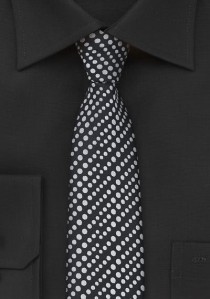  - Krawatte schmal geformt nachtschwarz hellgrau