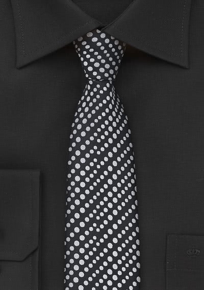 Krawatte schmal geformt nachtschwarz hellgrau - 