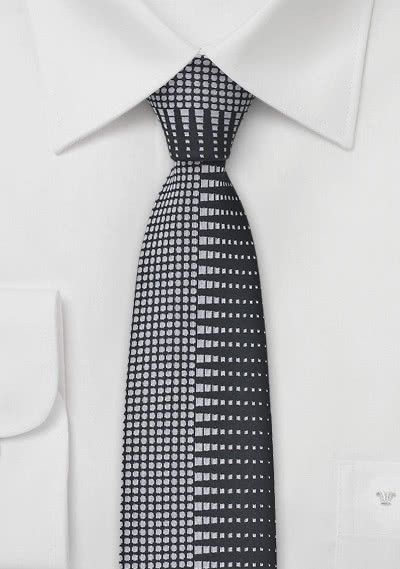 Krawatte schlank Zickzack-Muster schwarz - 
