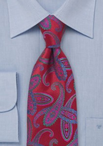  - Krawatte Paisleys mittelrot