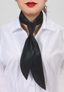 Krawatte für Damen schwarz einfarbig