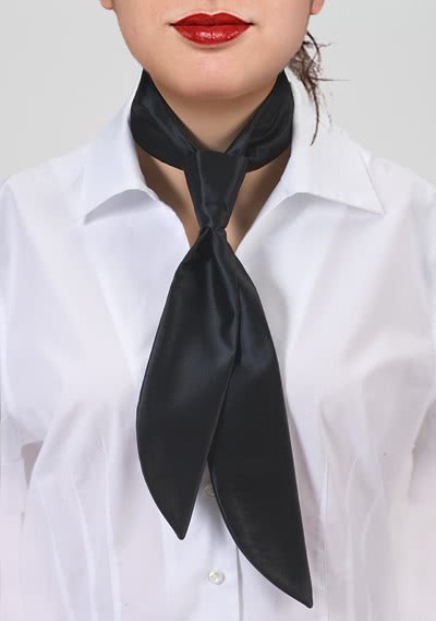 Krawatte für Damen schwarz einfarbig - 