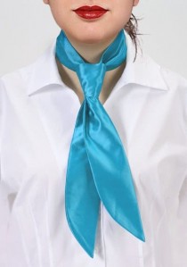  - Krawatte für Damen türkisblau monochrom