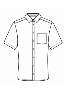 Herren-Hemd / Kurzarm / Service Kollektion / weißer Farbe