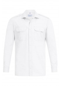  - Pilothemd für Herren / Langarm in weiß (Regular