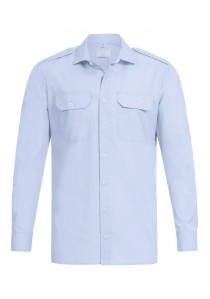  - Pilothemd für Herren / Langarm in bleu (Regular