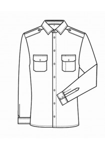 Pilothemd für Herren / Langarm in bleu (Regular