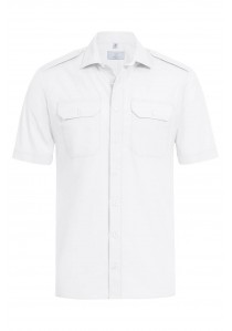 - Pilothemd für Herren / Kurzarm in weiß