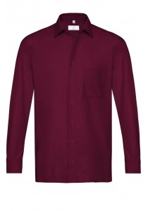  - Herren-Langarmhemd in Bordeaux/ Regular Fit
