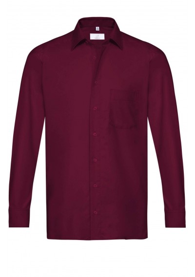 Herren-Langarmhemd in Bordeaux/ Regular Fit - Herren-Langarmhemd in Bordeaux/ Regular Fit -