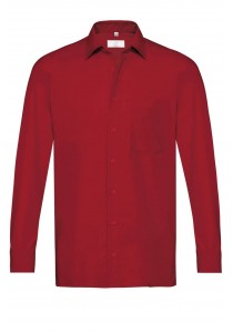 Herren-Langarmhemd in Rot/ Regular Fit