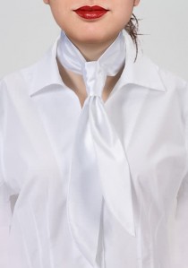  - Krawatte für Damen weiß monochrom