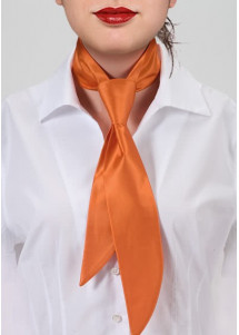 Krawatte für Damen orange einfarbig