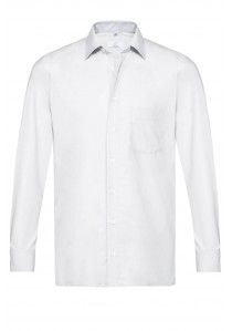 Herren-Langarmhemd in Weiß/ Regular Fit