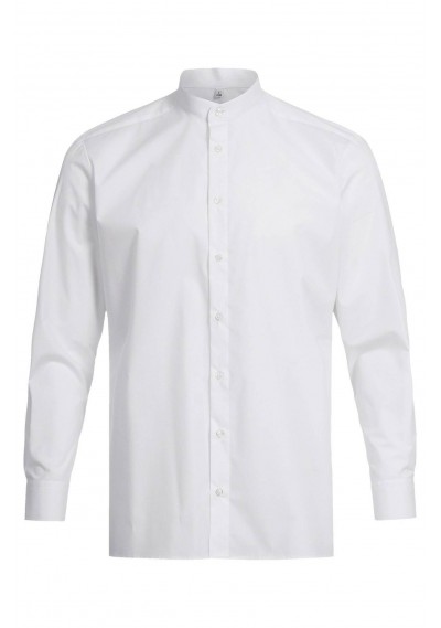 Herren-Hemd mit Stehkragen - Weiß - 
