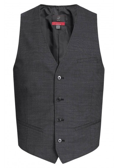 Herren Anzugweste in pinpoint schwarz / Regular Herren Anzugweste in pinpoint schwarz / Regular