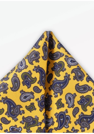 Paisley-Muster-Einstecktuch in gelb - 