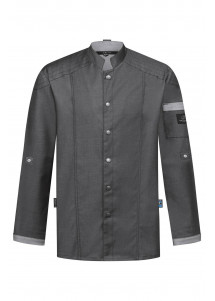 Herren Kochjacke im Biker-Style (Anthrazit)