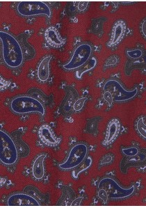 Seidenschal stilsicheres Paisley-Muster dunkelrot