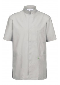  - Unisex-Kasack mit Stehkragen / Hellgrau /