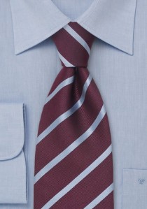  - Clip-Krawatte Streifen hellblau aubergine