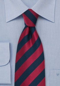  - Clip-Krawatte gestreift rot navyblau