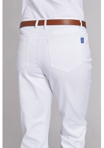 Stretch Damenhose in weiß /Five-Pocket-Jeans