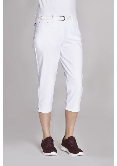 Modische 5-Pocket  Stretch Damenhose in weiß - 