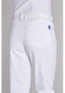 Modische 5-Pocket  Stretch Damenhose in weiß