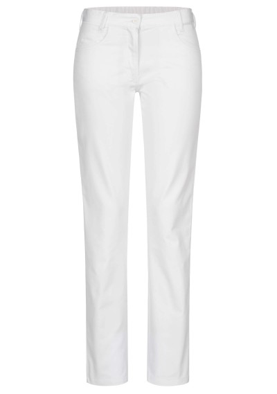Weiße Damenhose im Jeanslook mit Stretchbund - 