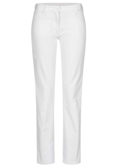 Weiße Damenhose im Jeanslook mit Stretchbund - Weiße Damenhose im Jeanslook mit Stretchbund -