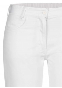 Weiße Damenhose im Jeanslook mit Stretchbund