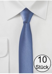  - Krawatte extra schmal geformt stahlblau -