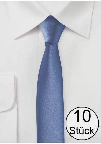 Krawatte extra schmal geformt stahlblau -