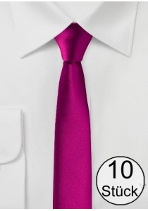  - Krawatte extra schmal magenta - Zehnerpack