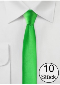 Krawatte extra schmal giftgrün - Zehnerpack