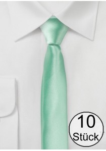  - Krawatte extra schmal mint - Zehnerpack