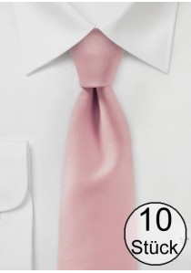 Modische Krawatte unifarben rosa - Zehnerpack